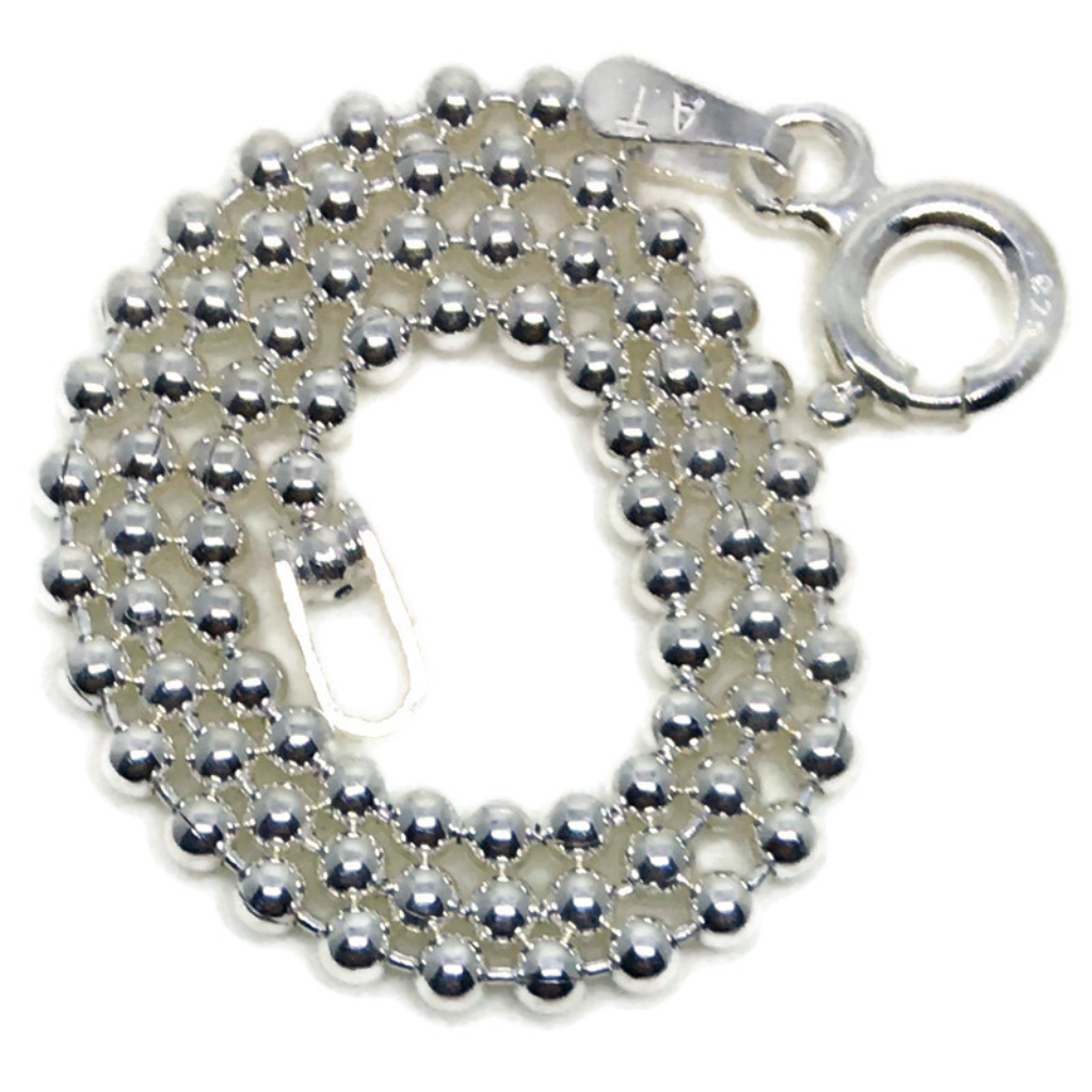 Thin Beads Chain Anti-Tarnish Silver Bracelet 23$